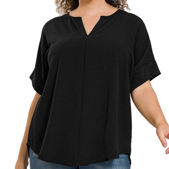 Plus Dolman Split Front Top - Picture 1 of 2